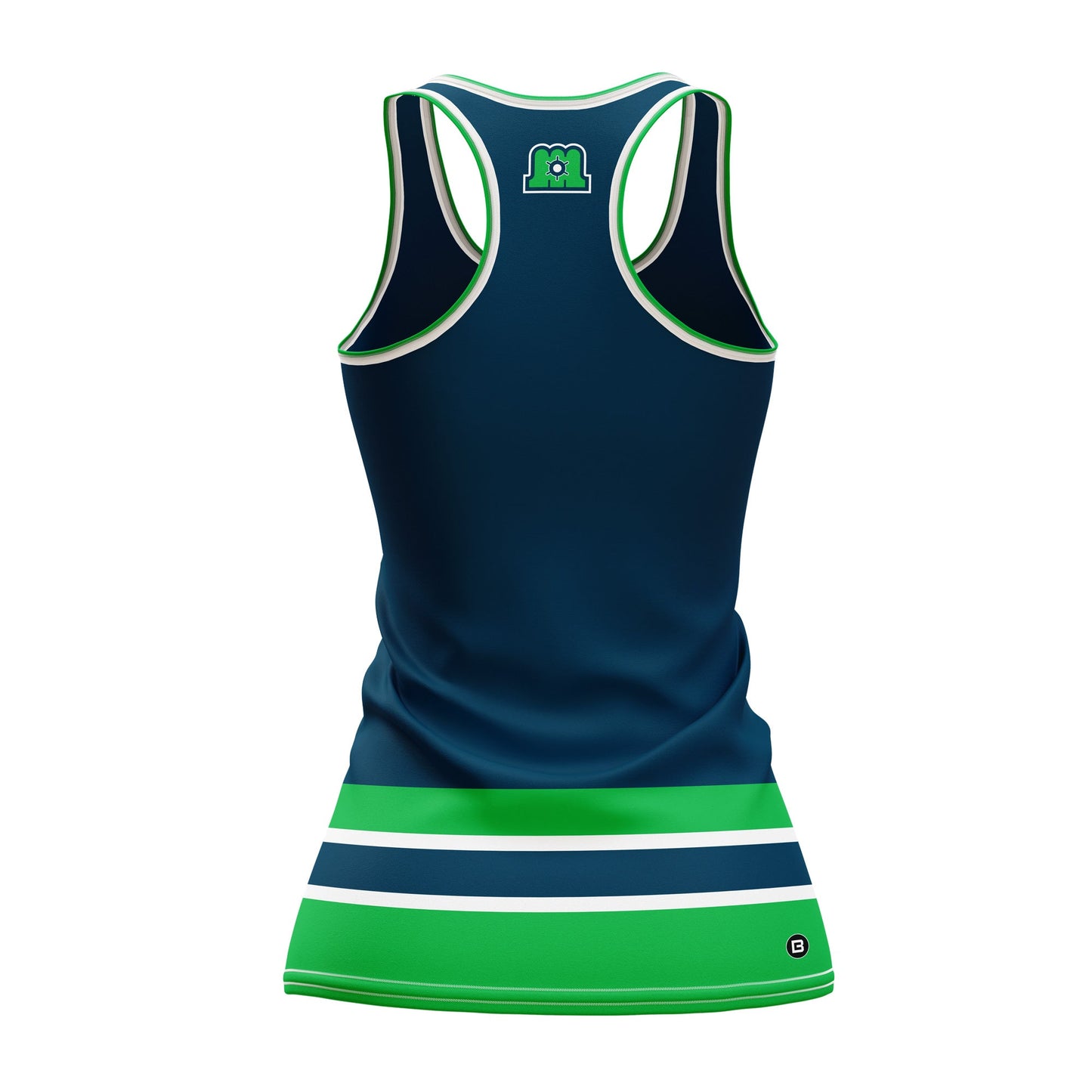 Bench Clearers Maine Mariners Navy Women's Racerback Hockey Tank