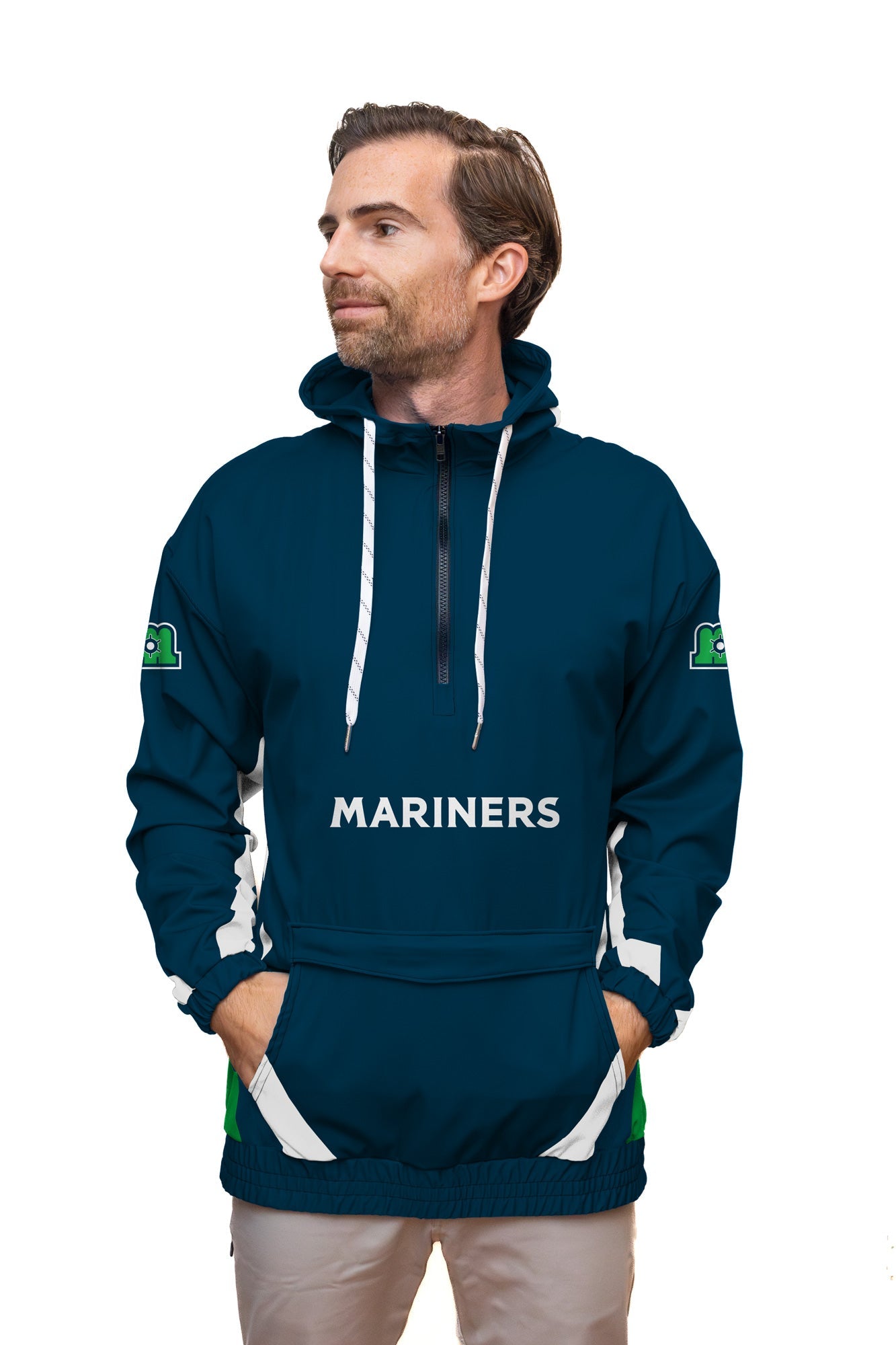 Bench Clearers Maine Mariners Navy Hockey Windbreaker